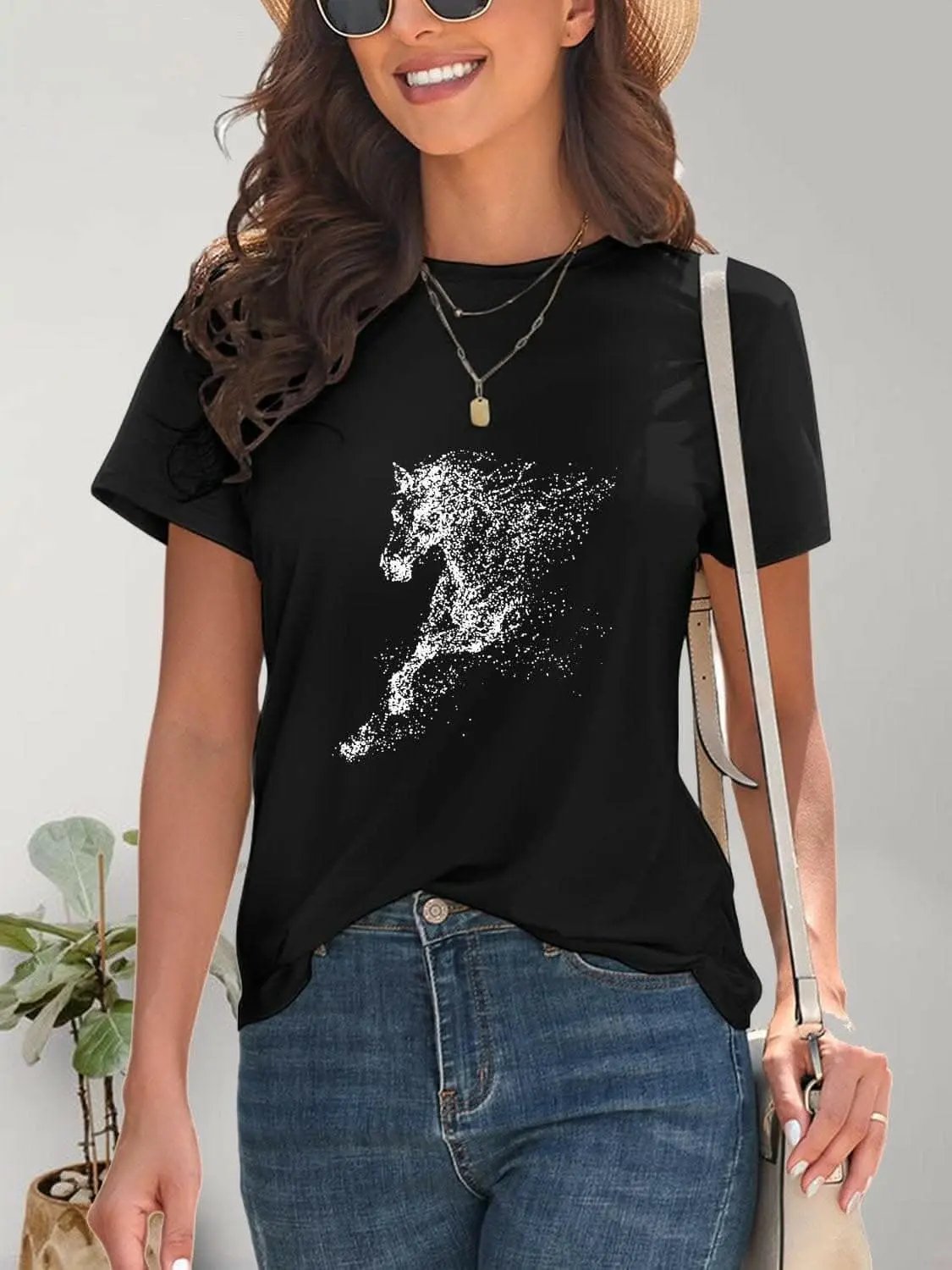 Equestrian chic short-sleeve tee - Love Salve